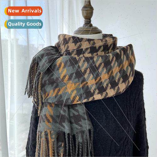 Thousand bird grid colorful scarf female autumn and winter 2