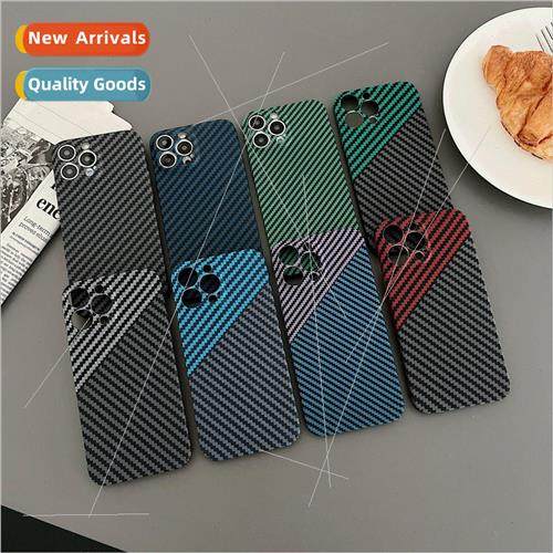 适用 iPhone15ProMax case Apple 14 color blocking carbon fibe