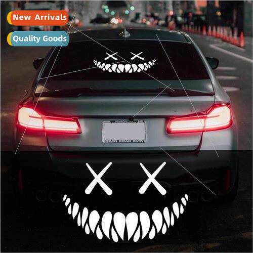 Stickers slanting eyes bad smile pointed teeth car stickers