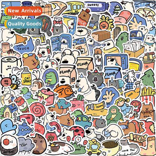 100 Cute Animal Hostel Doodle Stickers Decoration ggage Note