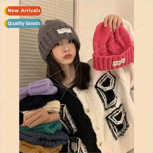 Hat 2022 Womens coarse knitted woolen cap fall and winter hu