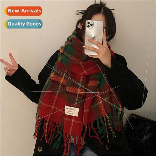 The new Korean of the Christmas plaid large scarf Dongdaemu