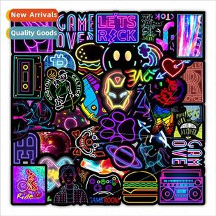 Stickers Car ggage 100 Decorative Graffiti Fridge Stick Neon