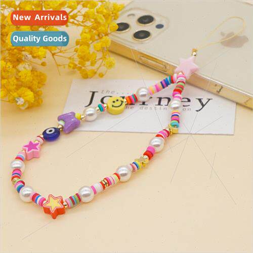 Ethnic  beaded colorful soft ceramic pieces of cell phone ch