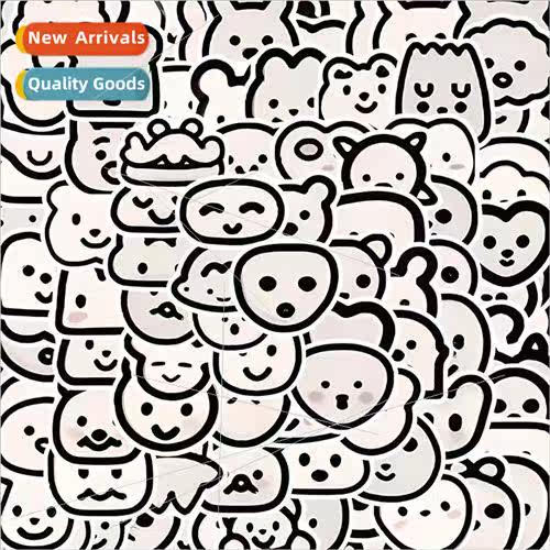 100 Cute Black and White Emoji Stickers Creative Motorcycle