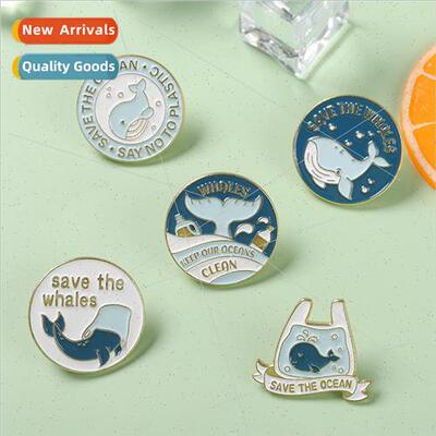 Whale Animal Cute Brooch Whale Illegal Bucket Juggling Badge