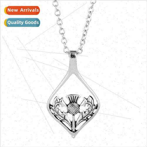 Vintage Hipster Personalized Punk Irish Flower Leaf Pendant
