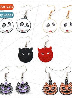 New spooky Halloween earrings drop oil pumpkin cat ghost sku