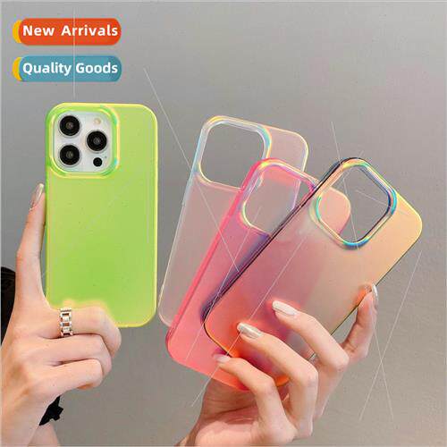 适用 iPhone15Promax frosted fluorescent phone case Apple 14p