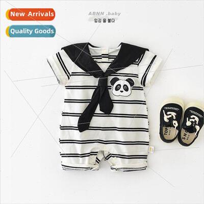 Summer baby one-piece clothes new striped newborn boys and g