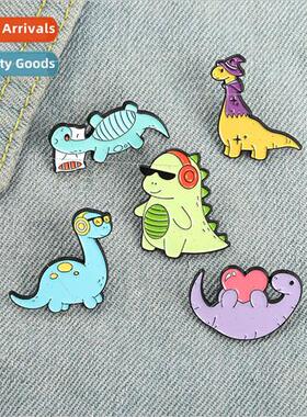 New cartoon wearing sunglasses with headphones pillow dinosa