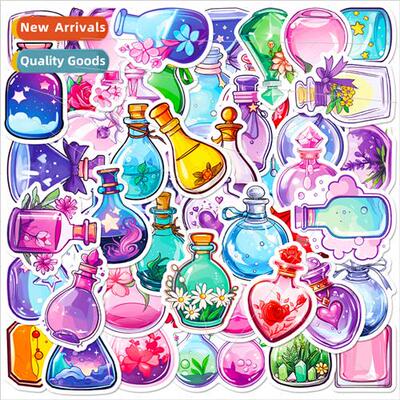 50 Dazzling Colorful Perfume Bottle Stickers Cartoon Magic P