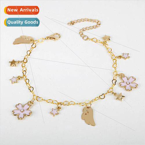 Anime  sweet and cute pink cherry blossom bracelet Mochizuka
