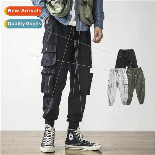 Cargo work pants mens nine pants loose big yards multi-pocke