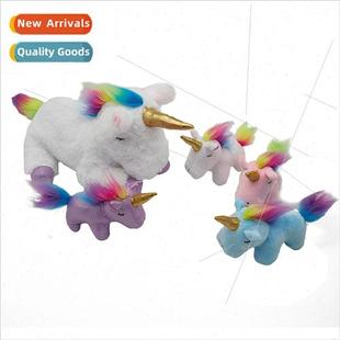 New unicorn doll set girls play house plush toys cute mom an