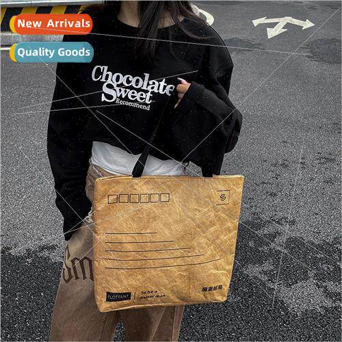 Japanese ins fashion Dupont paper shoulder bag unisex men an
