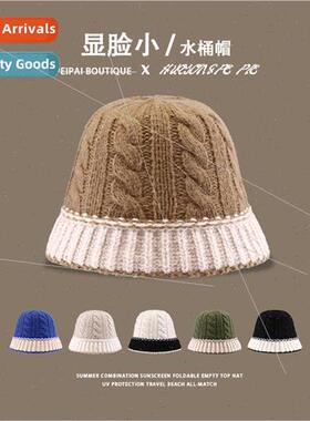 Colorblocking knitted fisherman hat female spring and autumn