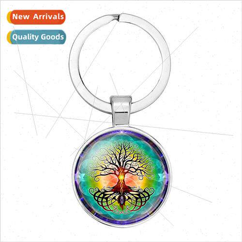 Jewelry DIY new ring buckle key chain pendant Tree of fe Tim