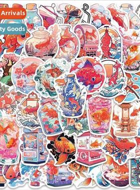 56 mallow goldfish mini series cartoon stickers suitcase not