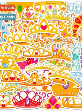 50 Crown Stickers 适用 Kids Cute Cartoon Princess Crown Dood