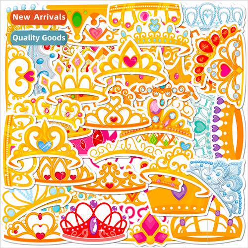 50 Crown Stickers 适用 Kids Cute Cartoon Princess Crown Dood