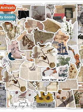 50 pieces of mutilated diary stickers simple retro  broken s