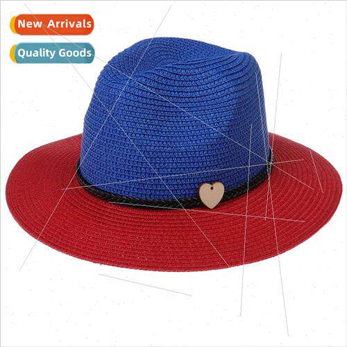 2022 two-color British grass hat summer female leather acces