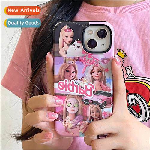 Cartoon Pink Barbie Princess 适用 iPhone 14 Case 13ProMax Ap