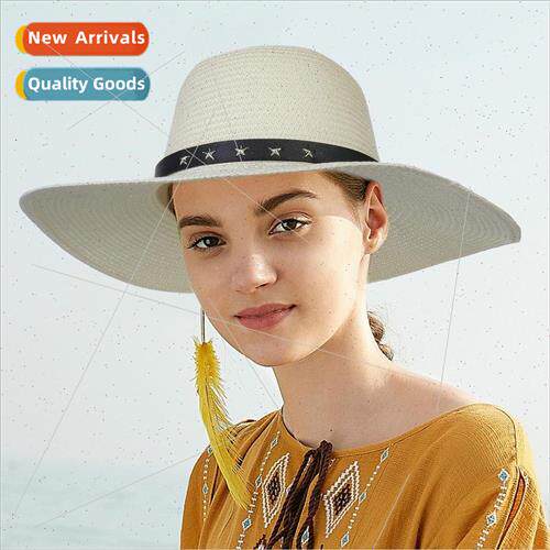 Summer sunshade ladies straw hat pentagram accessories flat-