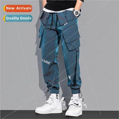 Spring and Autumn laser reflective work pants men loose mult