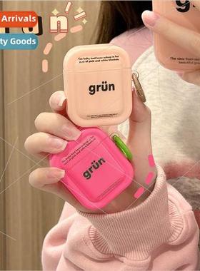 ins girl rose red English 适用 AirPods1/2/3 generation wirel