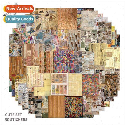 54 pcs of retro art era old things time stickers handbook lu