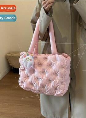 Puff bag female new 适用eign fashion girls handbag large cap