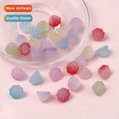 10mm acrylic gradient lotus lotus heart straight hole beads