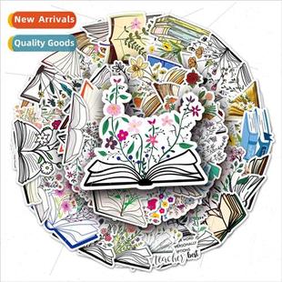 luggage flowers stickers creative suitca waterproof books