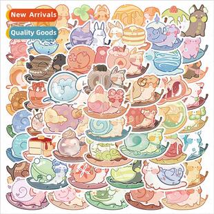 50 cartoon colorful snail animal stickers luggage water cup