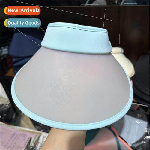 New color-changing hollow top candy color sun hat large brim