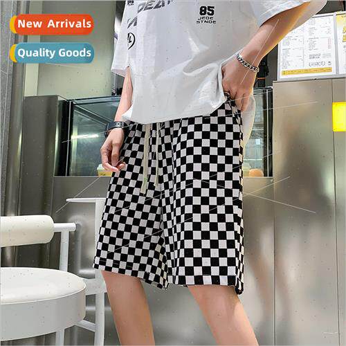 Summer plaid casual shorts men ins Hong Kong  loose five pan