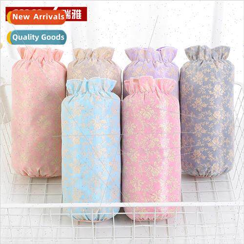 Winter Long Womens Hot Gold Flower Double Layer Mesh Sleeve