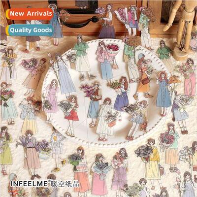 oil PET sticker pack Heartwarming girl Alien cute girls hand