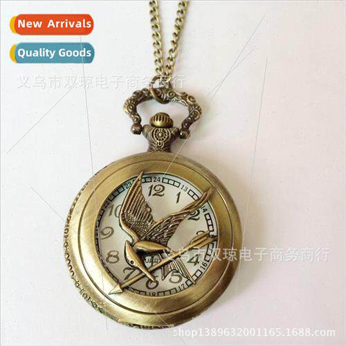 Large Hunger Games Mockingjay Vintage Pocket Watch Antique B