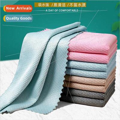 Glass wiping fish scale wipes thickened kitchen dishcloth cl