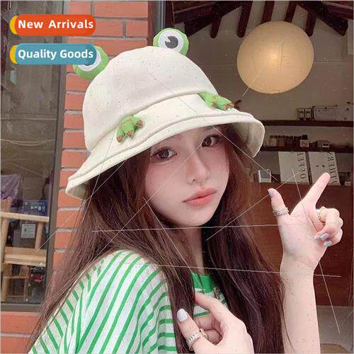 Ins new frog fisherman hat show face small Japanese sweet su