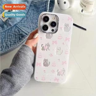 White background full screen pink cat IPhone15ProMax Metal A