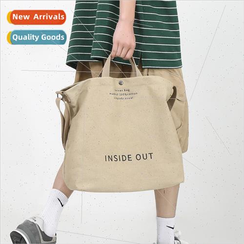 Large capacity canvas bag female 2023 new Korean girls lette