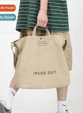 Large capacity canvas bag female 2023 new Korean girls lette