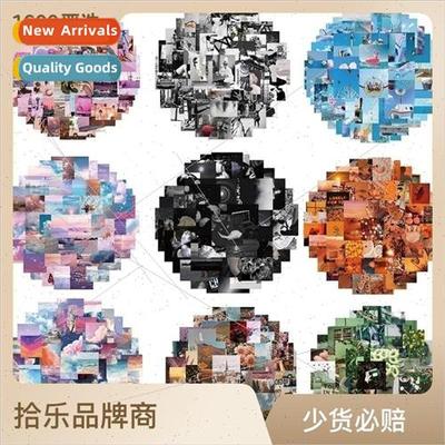 Retro floral landscape graffiti stickers can be decorated lu