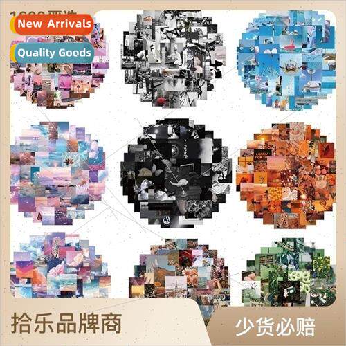 Retro floral landscape graffiti stickers can be decorated lu