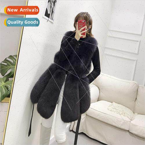 Haining 2022 winter new into the imitation fox fur vest in t