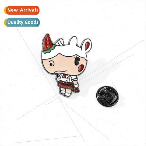 Cute Villagers Rhino Strawberry Brooch Metal Badge Clothes B